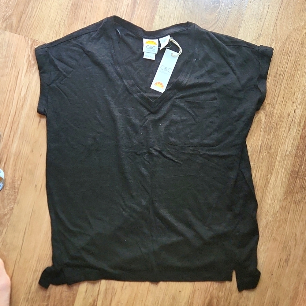C&C California 100% Linen tee NWT size XS